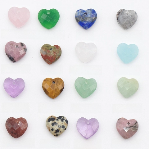 Pendenti In Pietra Preziosa A Forma Di Cuore Charms In Cristallo Di Pietra Naturale Sfaccettati Per La Creazione Di Gioielli Fai Da Te Accessorio