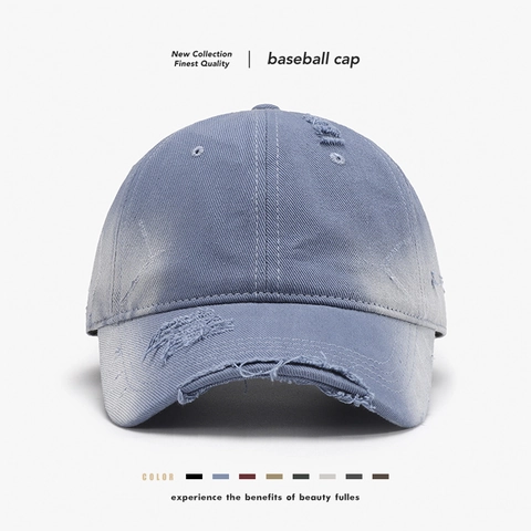 Vintage Washed Distressed Baseball Cap For Men Women Adjustable Cotton Ripped Dad Hat Outdoor Fashion Sunshade Peak Cap