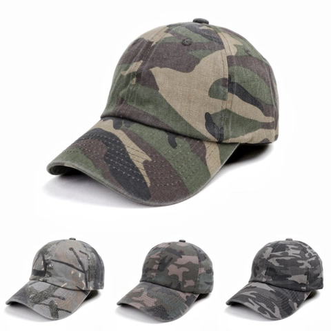 Camouflage Baseball Cap Cotton Adjustable Curved Brim Soft Top Outdoor Hiking Sun Hat For Men Women