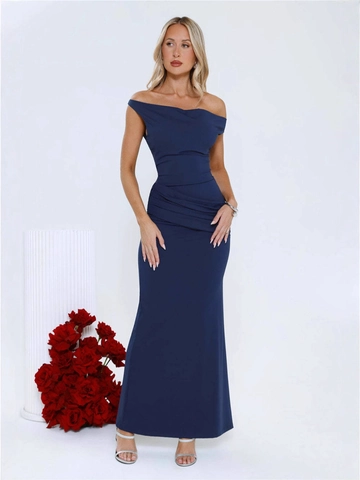 Sexy One Shoulder Ruched Maxi Dress Bodycon Floor Length Formal Evening Party Gown For Women Solid Color Polyester Blend