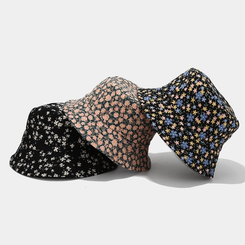 Cappello Alla Pescatora Vintage Floreale Velluto A Coste Cotone Protezione Solare Berretto Da Pescatore Per Donne Viaggio