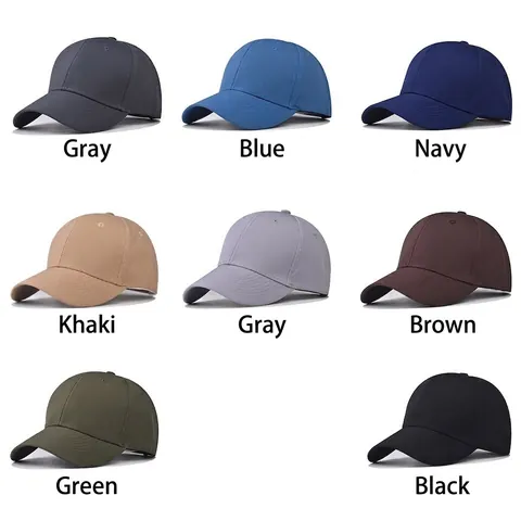 Solid Color Baseball Cap Polyester Adjustable Snapback Hat For Outdoor Sports Sun Protection Unisex Classic Curved Brim