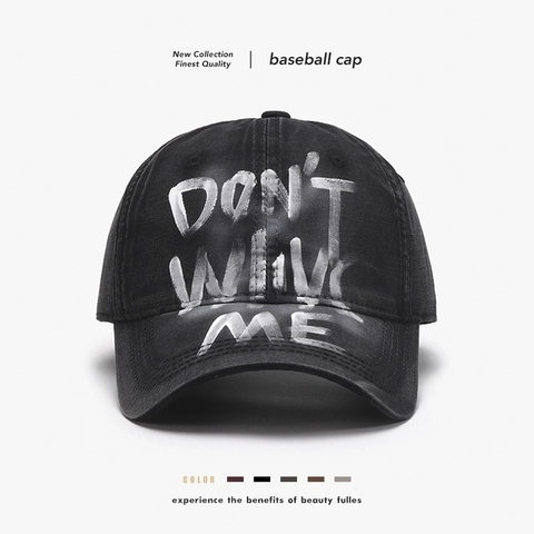Cappello Da Baseball In Cotone Lavato Lettere Graffiti Distressed Vintage Cappello Da Sole Per Uomini Donne Regolabile Streetwear Retro