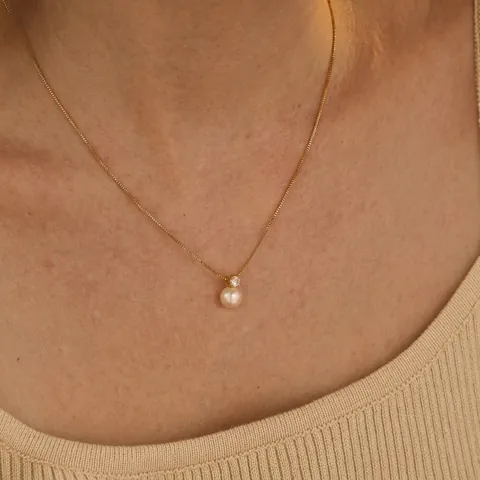 Minimalist Stainless Steel Artificial Pearl Rhinestone Pendant Necklace For Women Elegant Gold Silver Clavicle Chain Jewelry