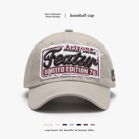 Cappellino Da Baseball Retrò Stile Americano Cotone Ricamato Patchwork Regolabile Protezione Solare Cappello Outdoor Unisex
