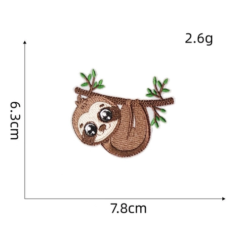 Faultier Stickerei Patches Cartoon Tier Aufbügeln Aufnähen Applikationen Für Kleidung DIY Dekoration Polyester Stoff
