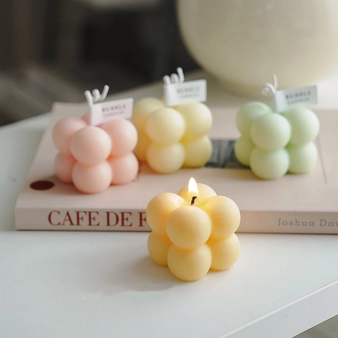 Aesthetic Scented Soy Wax Bubble Candle Magic Cube Shape Nordic Home Decor Fragrance For Girls Women Gift
