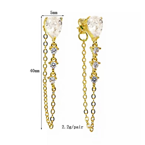 Luxurious Copper Rhinestone Earring Collection For Women Retro Flower Cross Heart Tassel Hoop Earrings Trendy Jewelry