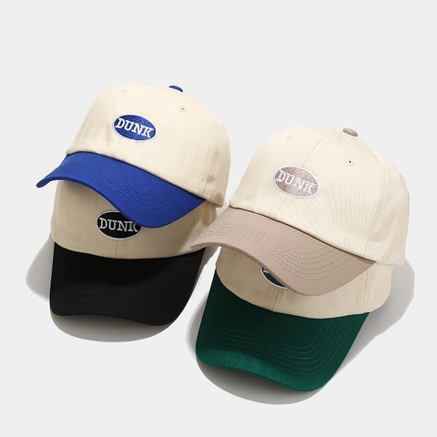 Gorra De Béisbol De Algodón Bloques De Color Bordado Letras Protección Solar Ajustable Para Hombres Mujeres