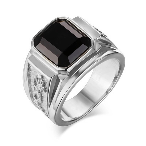 Bague en Alliage Carré pour Hommes Rétro Avec Gravure en Relief de Dragon Plaqué Or Argent Strass Colorés Incrustés Bijoux Mode Quotidienne