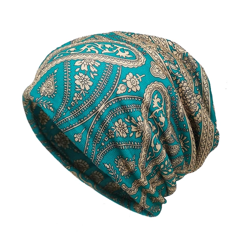 Bonnet Slouchy À Imprimé Paisley Polyester Respirant Léger Bohème Ethnique Turban Pour Hommes Femmes