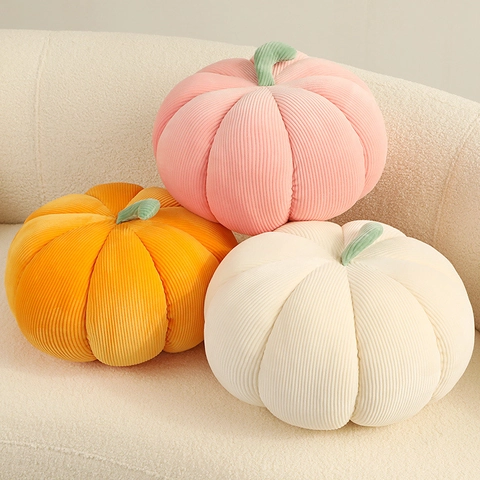 Pumpkin Plush Pillow Soft Corduroy Decorative Cushion For Sofa Bed Living Room Nordic Style Halloween Gift