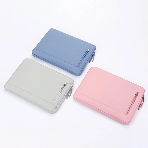 Minimalist Laptop Sleeve Oxford Cloth Waterproof Shockproof Protective Notebook Case With Front Zipper Pocket For Travel