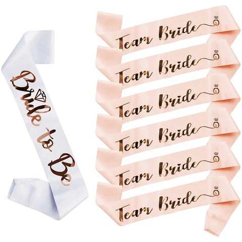 Bride To Be Team Bride Satin Sashes Bachelorette Party Decorations Wedding Bridal Shower Hen Do Celebration Accessories