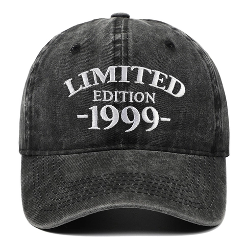 Limited Edition 1999 Embroidered Washed Cotton Baseball Cap Vintage Distressed Adjustable Sun Hat For Men Women