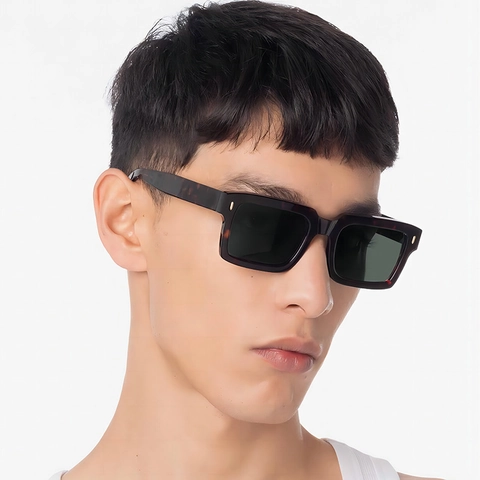 Retro Square Sunglasses UV400 Protection Rectangular PC Frame Fashion Trendy Eyewear For Outdoor Men And Women
