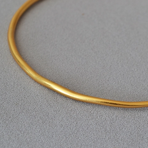 Vintage Minimalist Brass Gold Plated Irregular Lines Open Choker Necklace For Women Stylish Niche Geometric Jewelry Accessories
