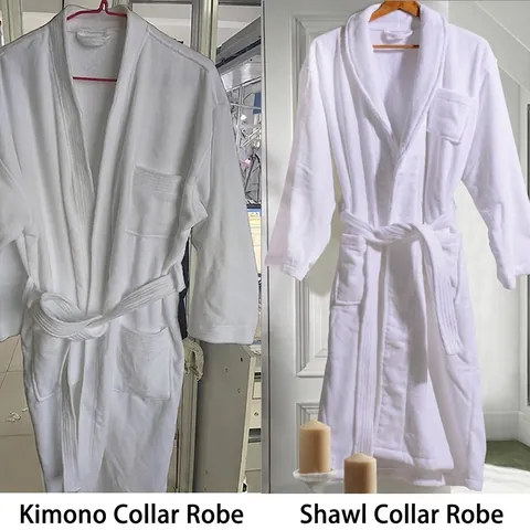 Pure Cotton Hotel Bademantel Geschoren Samt Weich Dick Absorbierend Schalkragen Kimono Schlafanzug Spa Robe Unisex
