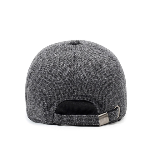 Winter Baseballkappe Mit Ohrenklappen Wolle Baumwolle Warm Winddicht Outdoor Sportmütze Verstellbar Metallschnalle Lässig