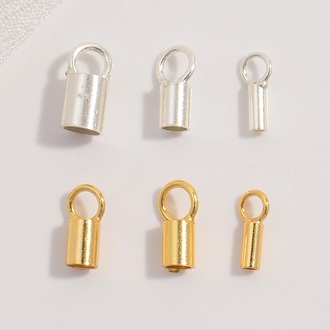 925 Sterling Silver Cord End Caps Bell Shaped Jewelry Finding Connector For Necklace Bracelet Making DIY Accessory