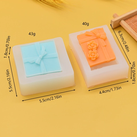 Geschenkbox Silikonform Schleife Relief Blumen Design Für DIY Handgemachte Seife Kerze Fondant Harz Basteln