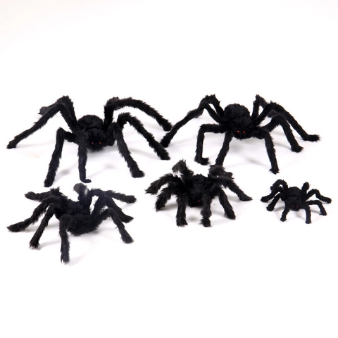 Decorazione Ragno Di Peluche Di Halloween Realistico Con Occhi Rossi Ragno Gigante Spaventoso Per Festa Bar Casa Stregata Giardino