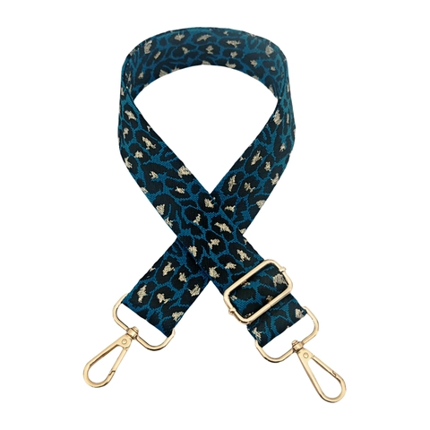 Wide Bag Strap Replacement Adjustable Polyester Webbing Shoulder Crossbody Belt Leopard Zebra Print With Metal Buckles