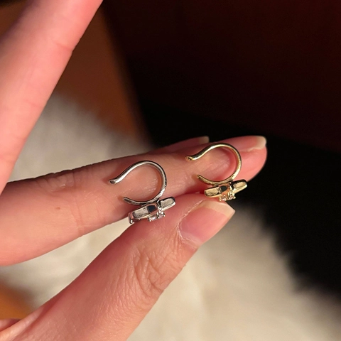 Orecchini A Clip A Stella Ear Cuff Lega Strass Senza Buco Moda Minimalista Gioielli Da Donna