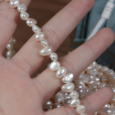 Perles De Culture D'Eau Douce Naturelles Baroque Forme Irrégulière Fil Blanc Pour Fabrication De Bijoux DIY