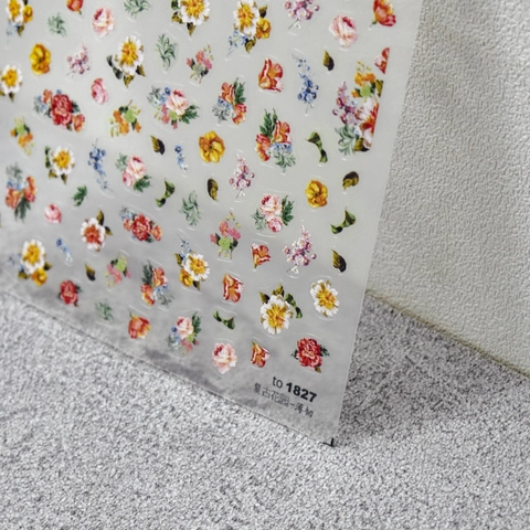 Calcomanías para Uñas 5D Florales Retro Autoadhesivas Finas Vintage Garden Estilo Japonés Flores Decoración de Uñas para Mujer