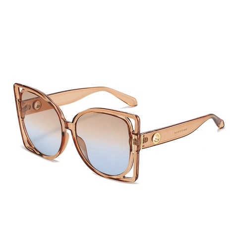 Lunettes De Soleil Carrées Surdimensionnées Design Creux À Double Monture Protection UV400 Mode Rétro