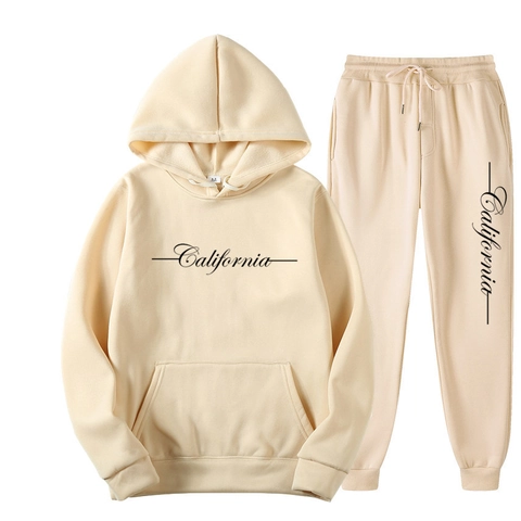 Felpa Con Cappuccio E Pantaloni Sportivi Da Uomo Foderati In Pile Pullover Felpa Con Tasca Joggers California Anime Casual