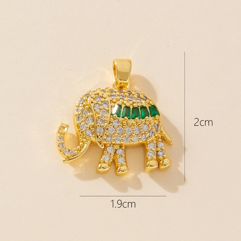 Collana Con Ciondolo Elefante Portafortuna Donna Rame Con Zirconi Gioielli Animali Placcati Oro Regalo