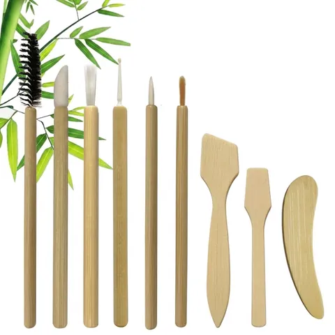 Bamboe Handvat Nylon Siliconen Wegwerp Make-up Borstels Wimperborstels Lip Applicators Eyeliner Borstels Milieuvriendelijk
