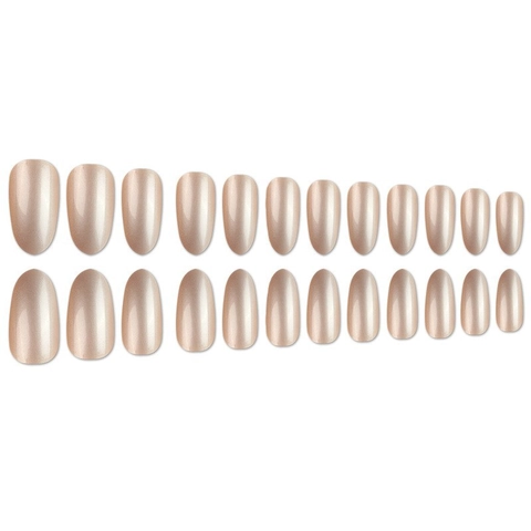 Unghie Press On Perla Artificialte Forma Mandorla Unghie Finte Sottili Riutilizzabili Eleganti Minimaliste Manicure Per Donne