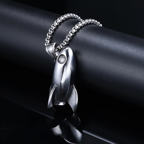 Collier Pendentif Fusée Créative Acier Inoxydable Style Punk Rétro Espace Géométrique Bijoux Hip Hop Hommes Femmes