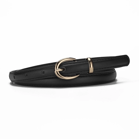 Cintura Sottile da Donna alla Moda in Ecopelle Smerigliata Stile Coreano Fibbia ad Ardiglione in Lega per Vestito Cintura Decorativa