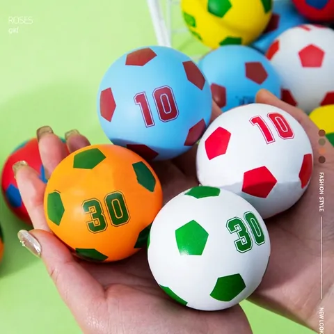 Mini Rubber Bouncy Ball Hollow Elastic Stress Relief Toy Basketball Soccer Design For Kids