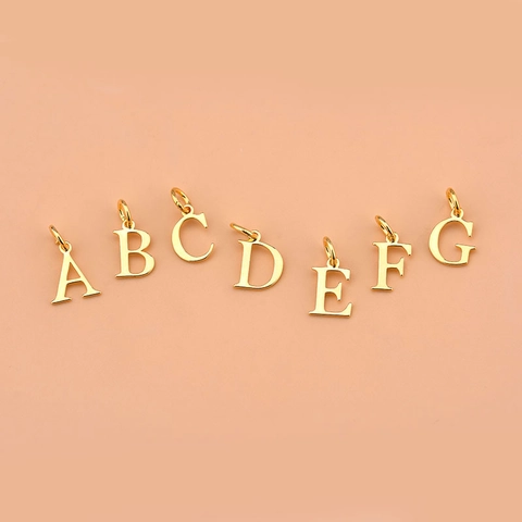 925 Sterling Silber Anfangsbuchstabe Anhänger Vergoldet Alphabet Charm Für DIY Schmuckherstellung Halskette Armband