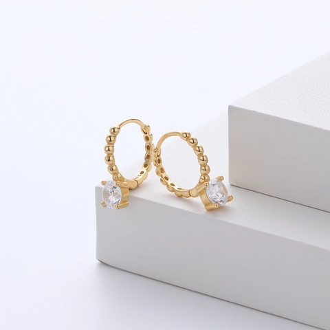 S925 Sterlingsilber Ohrringe Für Damen Minimalistische Zirkonia Anhänger Huggie Ohrringe Gold Silber Plattiert Schmuck Geschenk