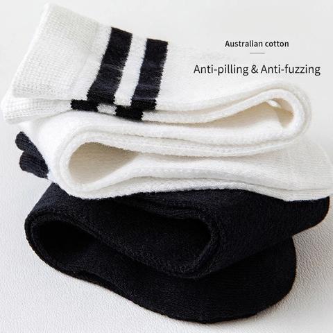Kinder Kniehohe Socken Australische Baumwolle Lycra Mesh Atmungsaktiv Gestreift Sportlich Lange Strümpfe