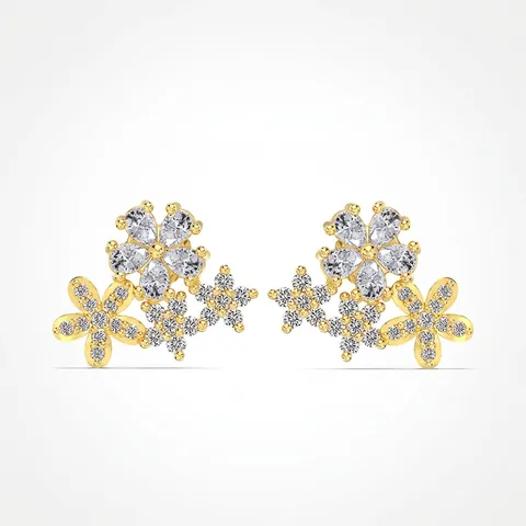 Squisiti Orecchini a Bottone a Fiore in Argento Sterling S925 Per Donna Eleganti Orecchini Floreali Con Strass Gioielli Regalo
