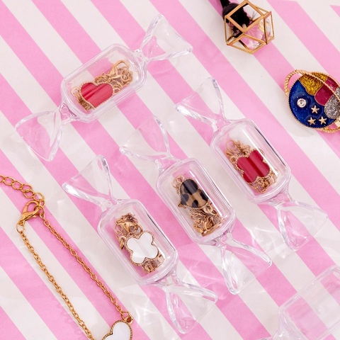 Kreative Aufbewahrungsbox In Bonbonform Mini Transparent Kunststoff Für Schmuck Ohrringe Ringe Armband Tragbarer Reise Organizer