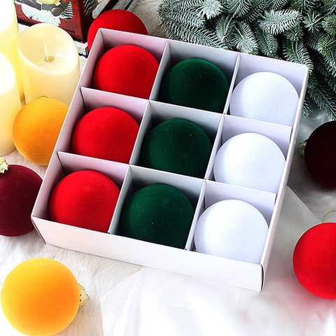 Weihnachtsbaumkugeln Beflockte PET Kunststoff Feiertag Baum Hängende Dekoration Partybedarf