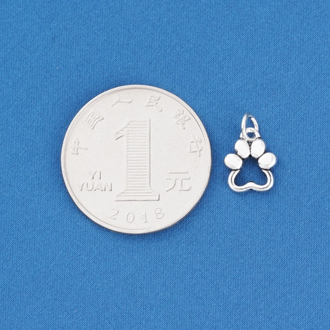 Charm Zampa Di Gatto Argento Sterling 925 Ciondolo Impronta Animale Vuoto Accessori Per Creazione Gioielli Fai Da Te