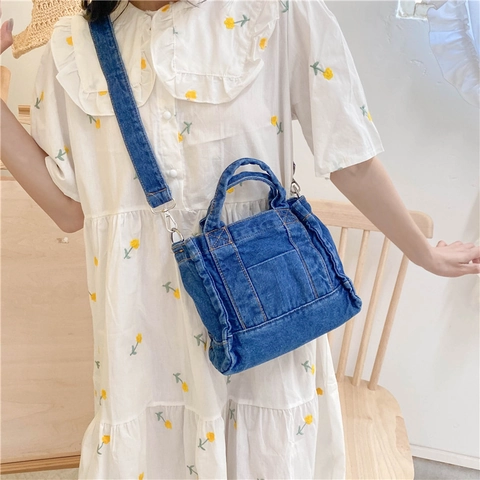 Borsa A Tracolla In Denim Démodé Borsa In Tela Lavata Borsa A Mano Piccola Casual Per Donne Ragazze
