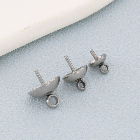 Pasador De Tapa De Perla Artificial De Acero Inoxidable Base De Colgante Para Fabricación De Joyas Manualidades DIY