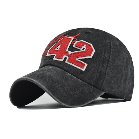 Vintage Baseball Cap Gewaschene Baumwolle Distressed Hut Stickerei Nummer 42 Legend Retro Verstellbar Outdoor Streetwear Unisex