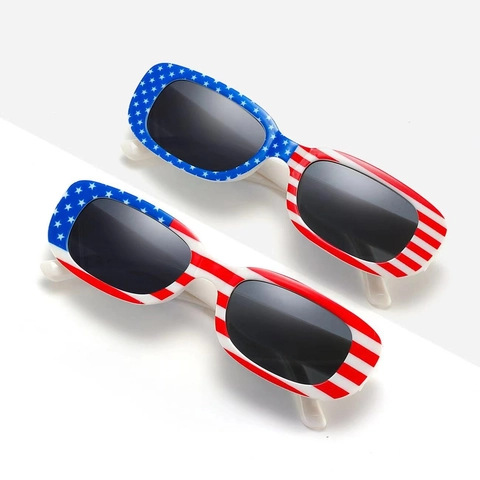Patriottische Zonnebril Amerikaanse Vlag Sterren Strepen PC Frame AC Lens Rechthoekig Voor Onafhankelijkheidsdag Feestartikelen