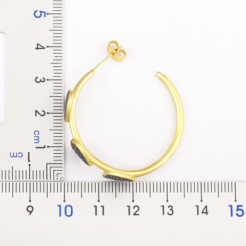 Boucles D'Oreilles Créoles En Cuivre Plqué Or 18K Pour Femmes Zircon Cubique AAA Coloré Charmes Coeur Étoile